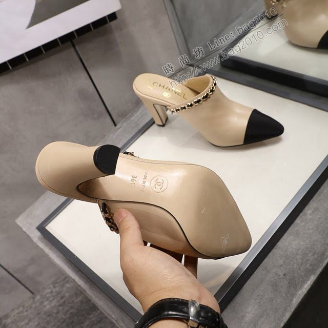 Chanel女鞋 香奈兒2020新款高跟涼鞋 潮女必備涼拖鞋  naq1144